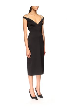 Crystal Strap Detail Midi Dress DAVID KOMA | PF25DK52DBLACKSILVER
